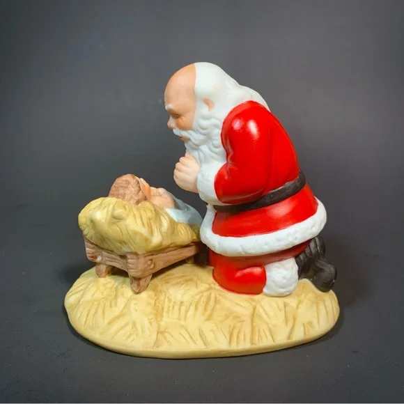 Vintage The Kneeling Santa by Roman Baby Jesus Christmas 1983 VTG Figurine - Picture 4 of 7